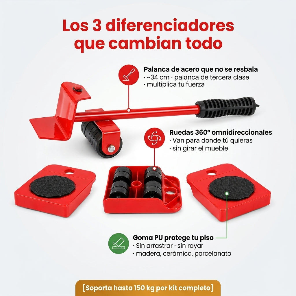 Kit Para Mover Muebles Pesados — vista 3